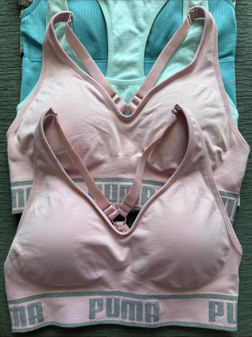 Mixed Color Racerback Sports Bra Bundle — Pink, Teal, Plum, Black - Picture 2 of 9